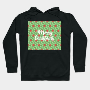 Christmas pattern with red stars Hoodie